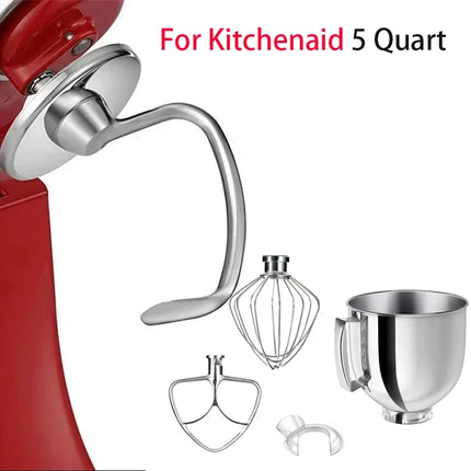 For Kitchenaid5 6 7 Quart Mixer Aid Attachment Parts AccessoriesStand Mixer Wire Whip& Dough Hook&Mixer Aid Paddle