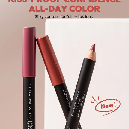 Thanksgiving/Christmas women's cosmetics gifts: 12 color matte velvet lipliner, natural&waterproof&easy to color lipstick pen.