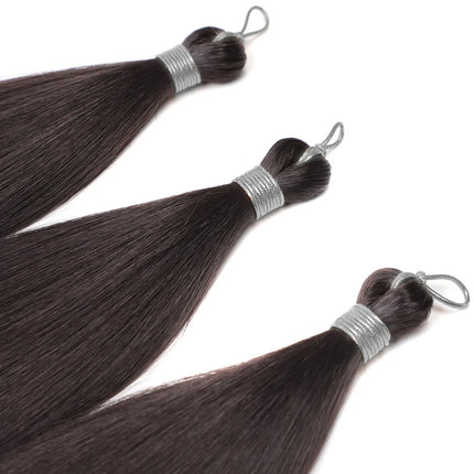 28 Inch Ariel Straight Pony Hair Bundles Crochet Braids Hair Synthetic Braiding Hair Ombre Brown Soft Crochet Hair Extensions