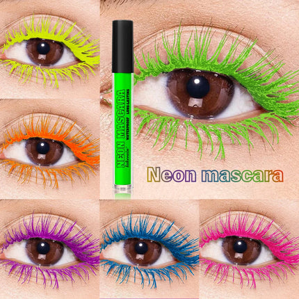 Color Mascara Thick Curl Waterproof Natural Eyelash Long Lasting Blue White Green Pink Luminousk Eye Makeup Korean Cosmetics