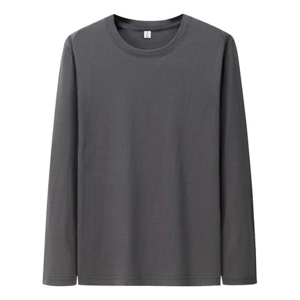 T Shirt For Men Cotton Long Sleeve T-shirts Solid Color Men's Clothing Full Length Sleeve For Spring And Autumn Undershirts