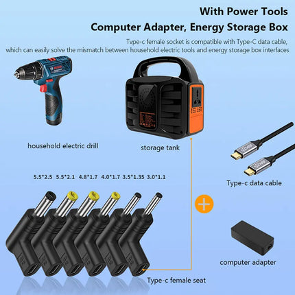 CLTGXXD USB Type C PD to DC Power Connector 5V 9V 12V 15V 19.5V USB C To DC Jack Plug Charging Adapter Converter for Tablet