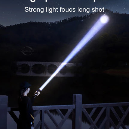 High Power Led flashlight Strong Light Rechargeable Torch Portable Handheld Flashlight Long Range 5km COB Light Camping Hiking