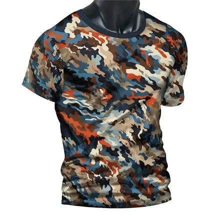 Summer New Men's T-shirt Sniper Printed Short-sleeved Top Men's Fitness Breathable Short-sleeved Street Fighting People Clothing