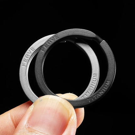 Black Titanium Keyring Car Men Flat Key Chain Rings Holder Lightweight EDC ARC Keychain Buckle for Accessories Gadgets Wholesale