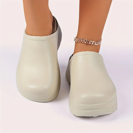 Women's Solid Color Closed Toe Mules Clogs Breathable Side Openings EVA Thick Sole designer shoes