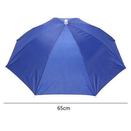 Portable Rain Umbrella Hat Foldable Outdoor Fishing Sunshade Waterproof Camping Headwear Beach Head Hats Fishing Hat 55-95CM
