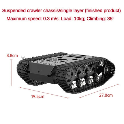 10KG Load Strong Shock Absorption Tank Chassis with Motor Suspension All Metal Tank Robot Kit For Arduino STM32 ROS Robot Car