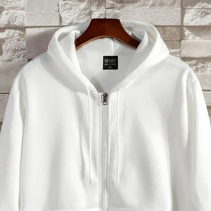 Zipper Hoodies Autumn Winter Men's New Long Sleeve Hooded Sweatshirt Fashion Casual Male Outfit Sportswear Loose Fit Clothes