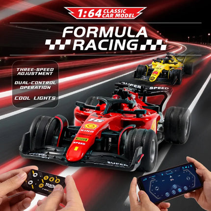 F1 Formula Racing Car 1:64 RC Car mini 2.4G APP Control  Alloy Remote Control Car with Light Toys for Children's Christmas Gifts