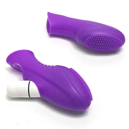 Dual Stimulation Finger Sleeve Vibrator, Clit and G Spot Massager for Women, Soft Silicone Female Adult Sex Toy