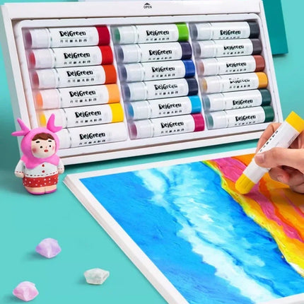 Soft Solid Gouache Paint Sticks/Pastels/Crayons Basic/Macaron 6/12/18/24 Colors Drawing Graffiti Art Crayons Non-toxic Pastels