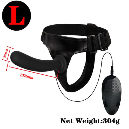 Remote Control Vibrating Silicone Strap On Dildo Harness, Adjustable Wearable Pegging Panties for Couples, Detachable Dual Stimu