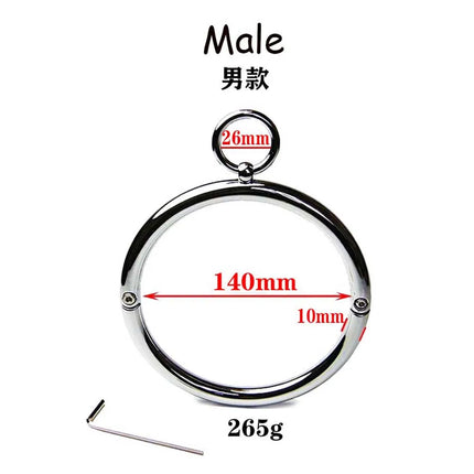 Metal Lockable Neck Cuff O-Ring Collar Choker Posture Bondage Choker Restraint BDSM Sex Toys for Women Adult Roleplay