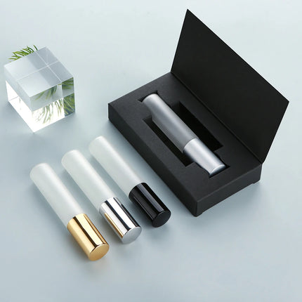 50Pcs 5/10/15ml Perfume Bottle Aluminum Sprayer Fine Mist Frosted Glass Perfume Sprayers, Multi-Sizes, Eco-Reusable, w/Boxes