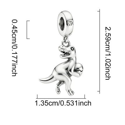 925 Sterling Silver Hedgehog Dinosaur Animal Series Spot Dog Charms Beads Fit Original Pan Bracelet High Quality DIY Jewelry