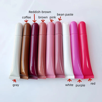 10-200pcs Empty 10ml Squeeze Tube Soft Hose Sample Bottle Eye Cream Lip Gloss Lip Oil Balm Cosmetic Container Packaging