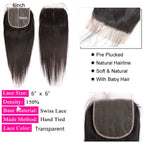 6x6 Lace Closure / 16inches / Free Part