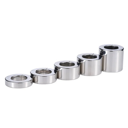 Stainless Steel Magnetic Ball Stretcher Heavy Silver Penis Ring Cock Weighted Exercise Scrotum Pendant Male Bondage Sex Toys