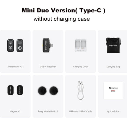 Hollyland LARK A1 Wireless Lavalier Microphone for iPhone Android Noise Cancellation Micphone for Tiktok Youtube Vlogging