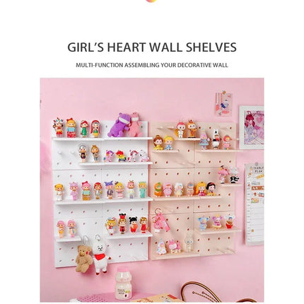 Punch Free Pegboard Display Stand Wall Organizer Storage Plate Living Room Kitchen Bedroom Wall Hanging Decoration Wall Shelf