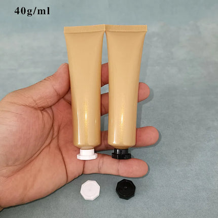 10-100pcs Empty 40ml Soft Tube Pearl Gold Bottle Squeeze Hose for Foundation Lotion Eye Cream BB Cream Serum Cosmetic Container