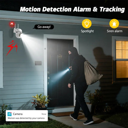 2PCS 3MP Wifi IP  HD Night Color Camera Wireless Security Surveillance PTZ Camera 4X Zoom Cameras Tracking Two-way Audio
