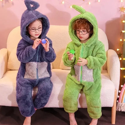 Adults Kids Onesies Soft Long Sleeves Pajamas Dipsy Tinky Winky Po Lala Costumes Home Clothes Women Unisex Homewear