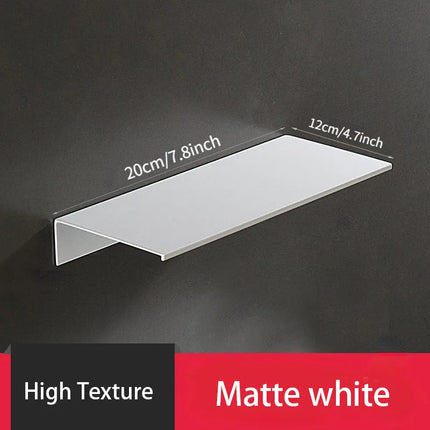 No Drilling Storage Rack Wall Shower Wall Shelf Kitchen White Finish for Modern Bathroom Organizer Home Space-Saving Accessories