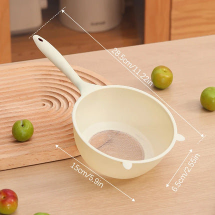 Rice Sieve Plastic Colander Kitchen Drain Basket With Long Handles Rice Bowl Strainer Strainer Basket Sink Drain Kitchen Tools