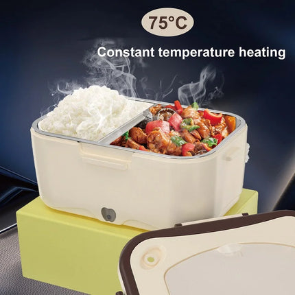 1.5L Car Electric Lunch Box 12V/24V Portable 304 Stainless Steel Plug-in Heating Insulated Lunch BoxOutdoor Fast Food Heater