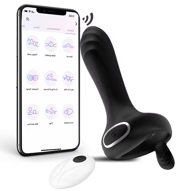 Wireless Bluetooth Cockring Vibrator Male Delay Ejaculation Remote Control Penis Sleeve Vaginal Stimulator Sex Toys for Couple