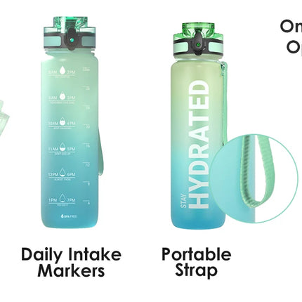 32oz Water Bottle Motivational Sport Water Bottle Leakproof Drinking Bottles Outdoor Sports Travel Kettle Drinking Water Bottle