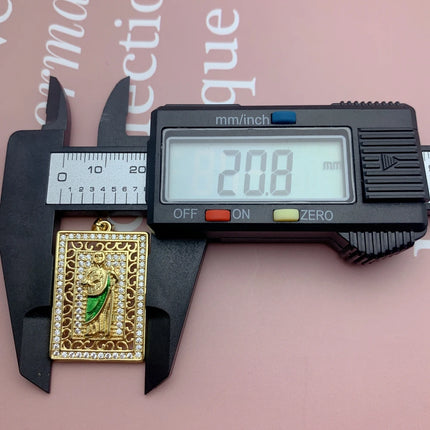 Fashion Religious Saint St. Jude Thaddeus Necklaces For Women Shiny Zircon San Judas Tadeo Pendant Chain Neckalce Jewelry