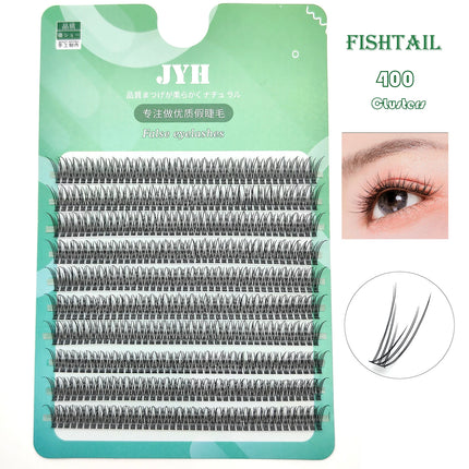 400 Pcs Fishtail Lashes Individual Cluster Eyelash Natural Softer Fish Tail Eyelash Extension Professional Makeup Fairy Eyelash