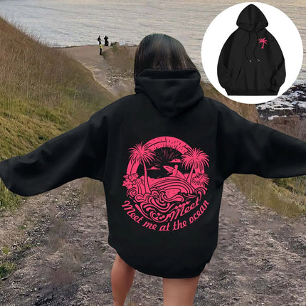 2026 Women's Letter Graphics Printed Hoodie Autumn Winter Hoodies Long Sleeved Fashion Casual HipHop Sweatshirt Harajuku Unisex