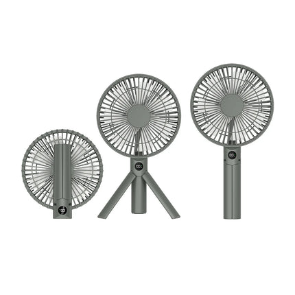 XIAOTREE Portable Handheld Rechargeable Fan LED Digital Display 180°Adjustable Rechargeable Fan 4 Speed Wind Camping Tripod Fan