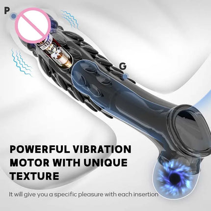 Penis Sleeve Extensions Men's Condoms Enlargement Delay Vibrators Crystal Penis Cock Ring Vibrating Penis Cover Sex Toys For Men