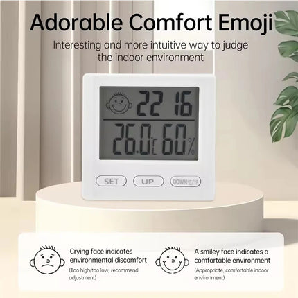 LED Thermometer Thermo-Hygrometer Multifunction Electronic Clock Temperature Humidity Meter Weather Station for Home With Alarm