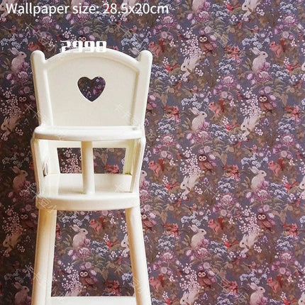 Doll House Wallpaper Background Board Sticker Photo Scenery Wallpaper Miniature Rement Doll Accessories Colorful Wallpaper