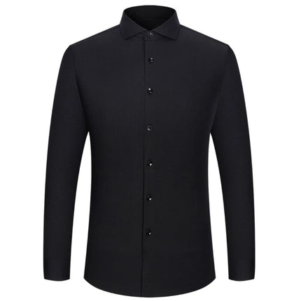 5XL Modal Polyester Fiber White Shirt Men's Long-Sleeved Casual Business Shirt Plus Size Big and Tall Easy Care
