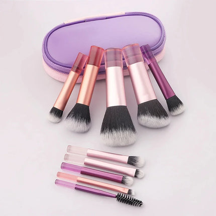 10Pcs Mini Makeup Brush Set Powder Eyeshadow Foundation Blush Blender Concealer Beauty Makeup Tools Brush Professional Supplies