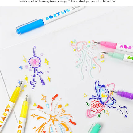 Guangna 168/72 Colors High Gloss Acrylic Marker Pen Set,Hard Headed Drawing Pens,Professional-Grade Paint Pen for DIY Graffiti