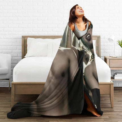 Mingi Kpop Ateez Band Flannel Blanket Autumn  Warm Bedding Throws for Children Outdoor Funny Bedspread Sofa Bed Cover