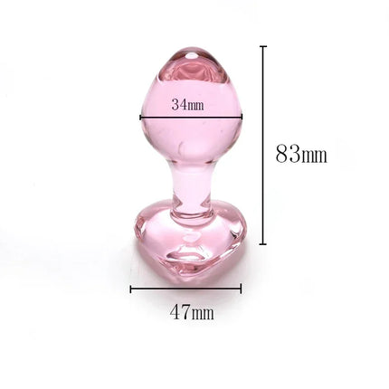 Cute Heart Glass Butt Plug Sex Toy Explore Ball Bullet Ass Masturbation Women Man Gay Stimulate Orgasmic Lesbian Anus Game