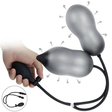 2 IN 1 Inflatable Anal Plug Expandable Dildo Pump Butt Plug Anal Dilator Bdsm Sex Toy Gay Prostate Massage For Anus Enlargement