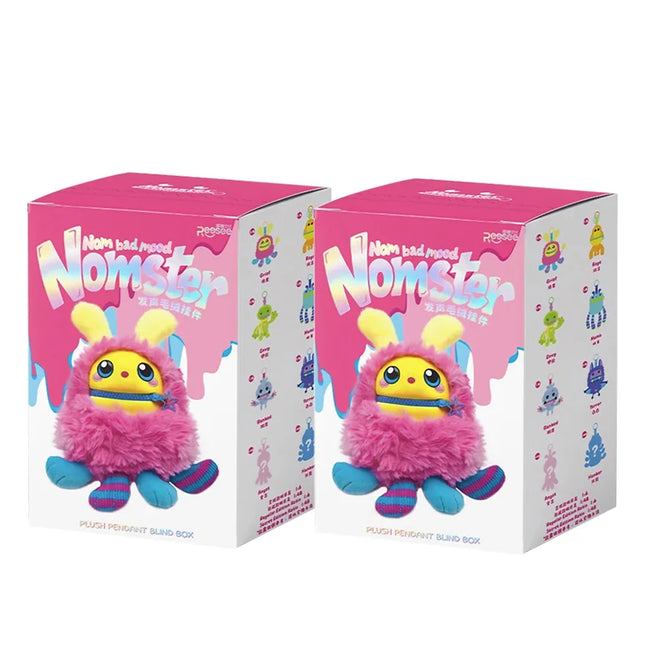 Nomster Official Nom Bad Mood Talking Plush Keychain Blind Box Cute Kawaii Collectible Toy Figure Bag Charm Decor Christmas Gift