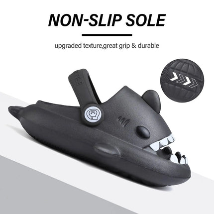 KIDMI Boys Girl Shark Slides Non-Slip Open Toe Cloud Sandals Cute Comfy Cushioned Thick Sole Slippers Cartoon Shower Slippers