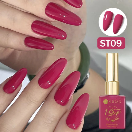 UR SUGAR 15ml 1 Step Gel Polish 3 IN 1 Red Pink Glossy Nail Soak Off LED UV Gel Nail Varnishes No Need Base Gel and Top Coat