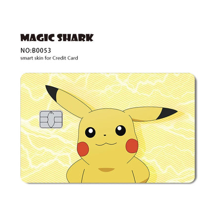 Maigc Shark Cute Pokemons Mewtwo Eevee Pikachu Gengar Sticker Film Cover for Debit Credit Card No Fade